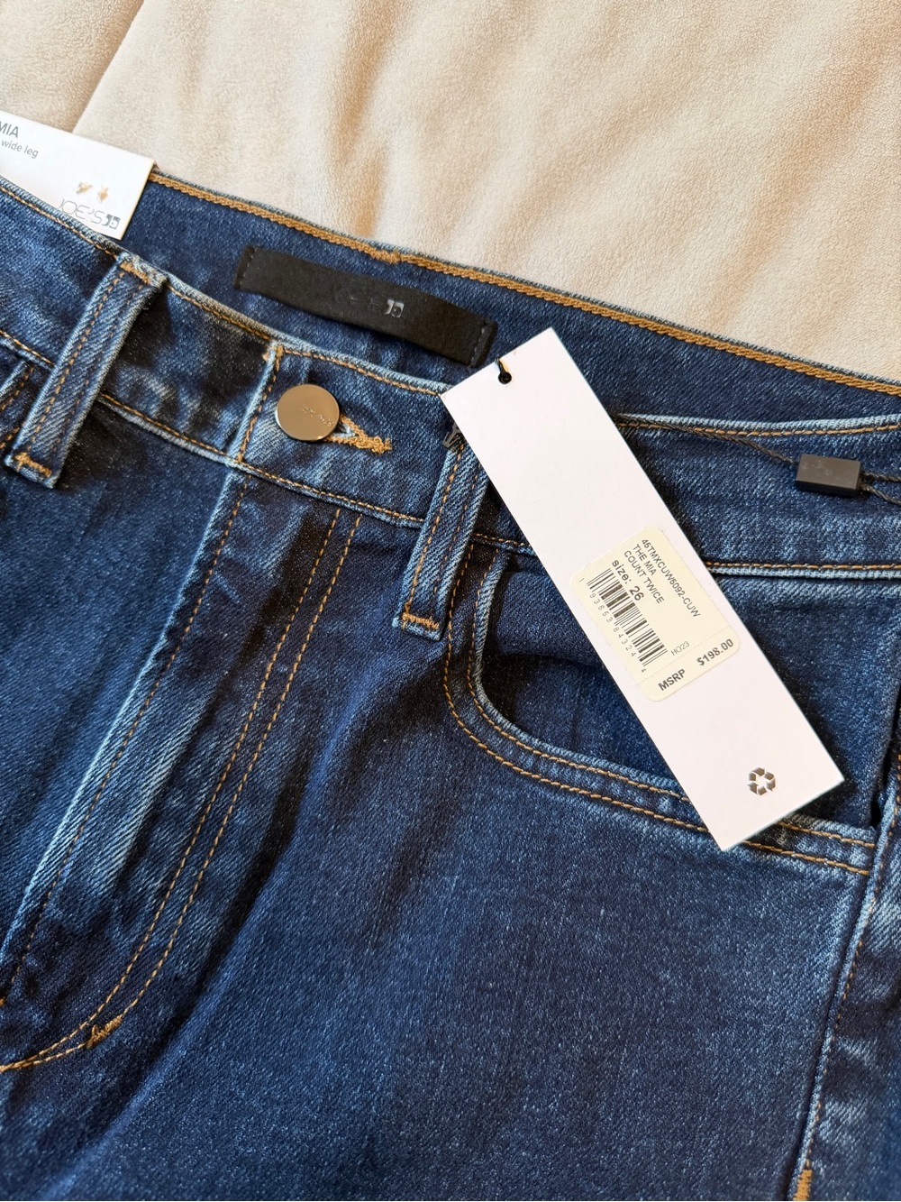 Joe’s Jeans “The Mia” High Rise Wide Leg Long Inseam - NWT - 26x33 - Med Blue - Picture 7 of 12
